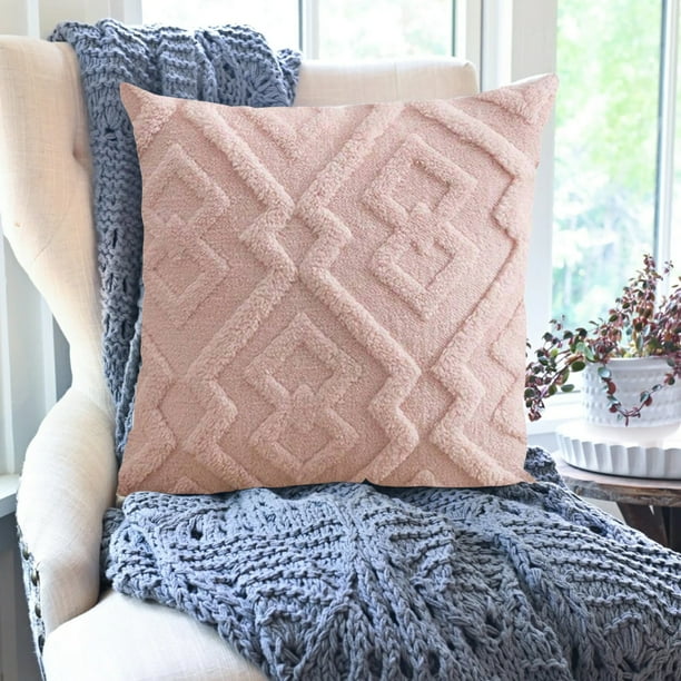 Funda de almohada moderna tejida para sofá, oficina, mesita de noche, cintura, 45 x 45 cm, diseño de tela suave, decoración del hogar, poliéster de alta calidad, lavable a máquina, para