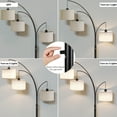 thumbnail image 5 of SUNMORY 3 Lights Floor Lamp for Living Room, 78" Tall Standing Lamp with Hanging Drum Shade, Modern Arc Floor Lamps with Heavy Base, Mid Century Arched Tree Floor Lamp for Bedroom, Office, Corner, 5 of 11