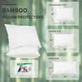 thumbnail image 6 of Waterproof Pillow Protectors with Zipper Standard Size,Bamboo Zippered Pillow Case Protector, Bed Bedbugs Pillow Case Cover Prevent Dust Mites and Allergens (2 Packs, White), 6 of 6