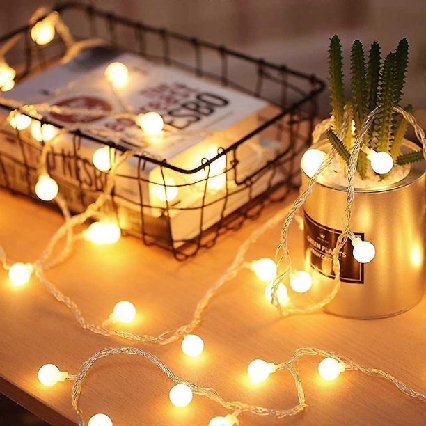 KAIYANG Luces de hadas de 5 m, luces de hadas multicolor, 50 bolas pequeñas, IP65 a prueba de agua, iluminación decorativa para interiores y exteriores que funciona con pilas, para el hogar, festival,