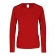 thumbnail image 1 of Playera Cuello Redondo Manga Larga para Dama, Color Rojo, Talla Extra Grande, 100% Poliéster., 1 of 3
