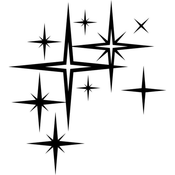 Custom Wall Decal Stars Living Room - Sticker - Vinyl Wall : 20 X20"