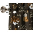 thumbnail image 6 of Coffee Valance Curtains Cartoon Square Sugar Cups Beans Spoons Black Brown White Window Treatments for Bedroom Kitchen Living Room Office 54x18inch, 6 of 6