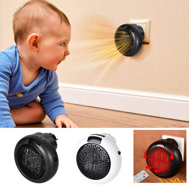 Vaidha Mini Heater Small Household Desktop Portable Heater Wall Mounted Circular Heating Fan