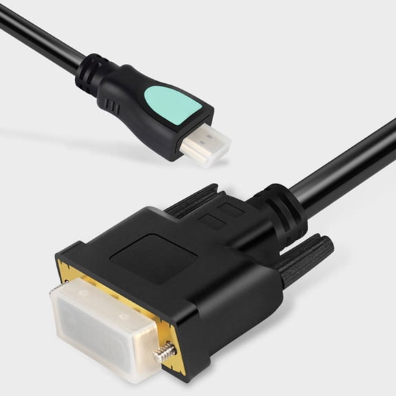 EXHUMKY DVI to Adapter Cable with 24K Connectors, Black, Ideal for Office and Home Use, 1 Set