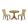 thumbnail image 2 of East West Furniture Antique 3-piece Wood Dining Table Set in Natural, 2 of 6