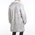 thumbnail image 3 of symoid Mens Coats and Jackets- Winter Faux Fox-Fur' Coat Turn-Down Collar Long Jackets Warm OverCoat Gray S, 3 of 9