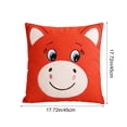 thumbnail image 3 of YOHAVEN Simulated Animal Festive Pillow Cover, 17.7x17.7 Inch Horse Mascot Design, Durable Flock Fabric, Hidden Zipper, Indoor Outdoor Sofa Or Chair Accent, Washable Year‑Round Decorative Case, 3 of 6