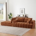 thumbnail image 4 of 108" W Modular Sectionals Sofa,Cloud Boneless Couch with Chaise,Chenille Tufted Deep Seat L Shaped Couch,Modern Compression Foam Sofa for Living Room Bedroom,No Assembly Required(Right Facing,Orange), 4 of 10