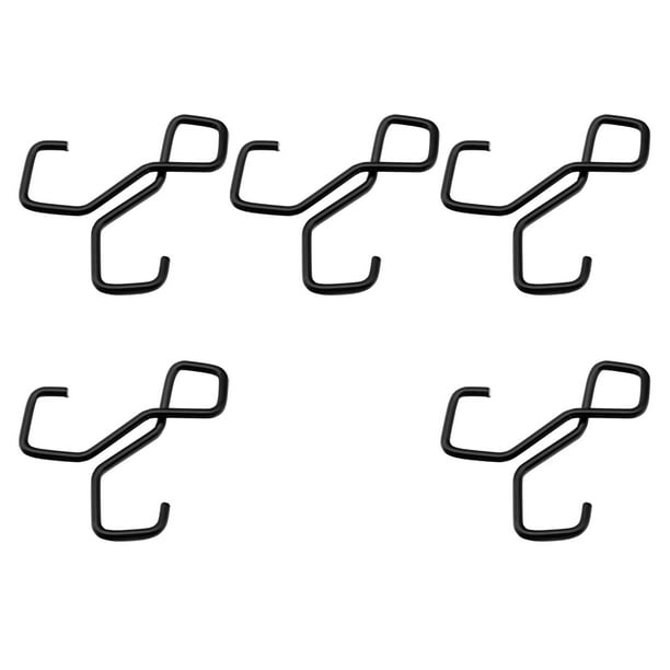 5 ganchos dobles portátiles, resistentes, de 6,3 x 6,1 cm, ligeros para diversas necesidades, negros, antideslizantes y versátiles.