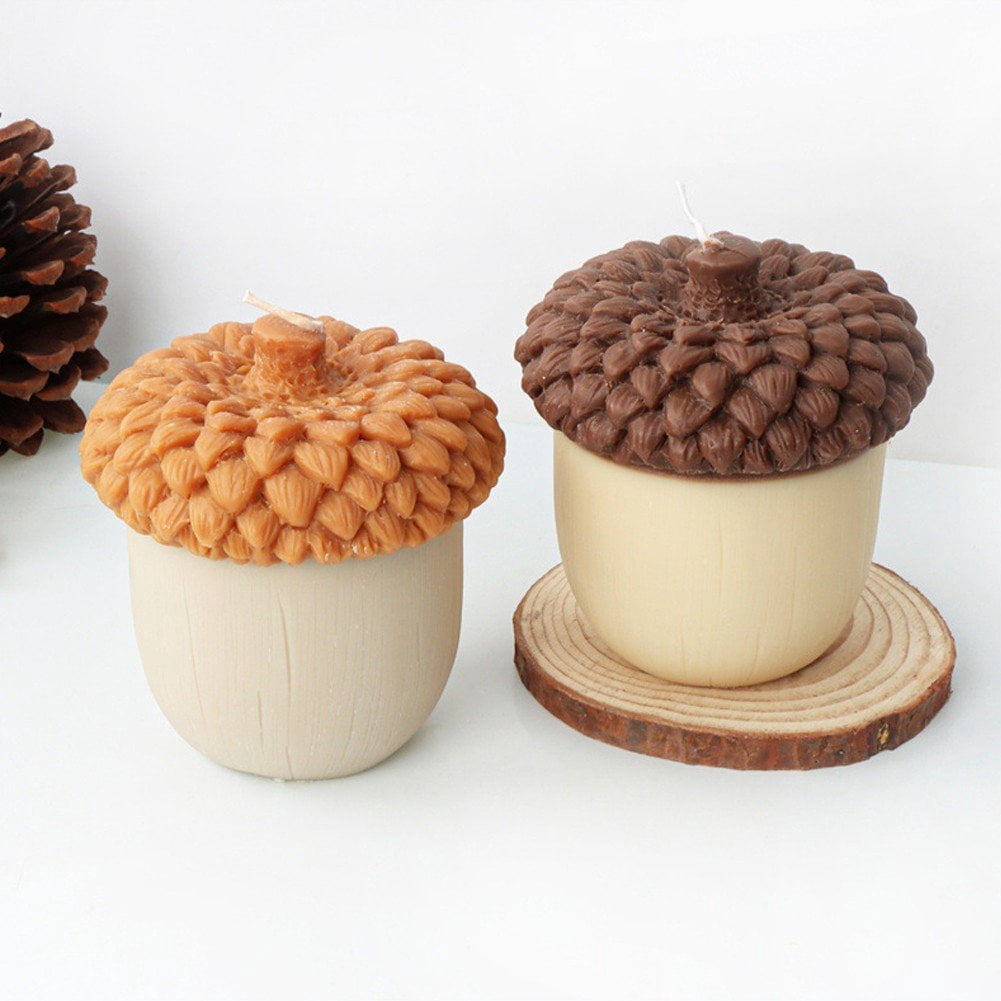 Slccxzc Pine Cone Candle Mold, Big Acorn Silicone Candle Mold Scented Christmas Candle Mould DIY Pinecone Plaster Soap Ornament Mold for Home Decoration