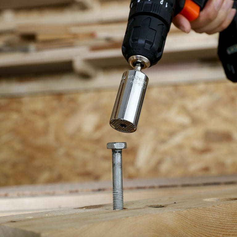 Hyper Tough Universal Socket with Power Drill Adaptor Fits 1/4 to