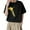 Black, variant on INCERUN Men's Summer Short Sleeve Printed Casual Loose Shirts Pullovers