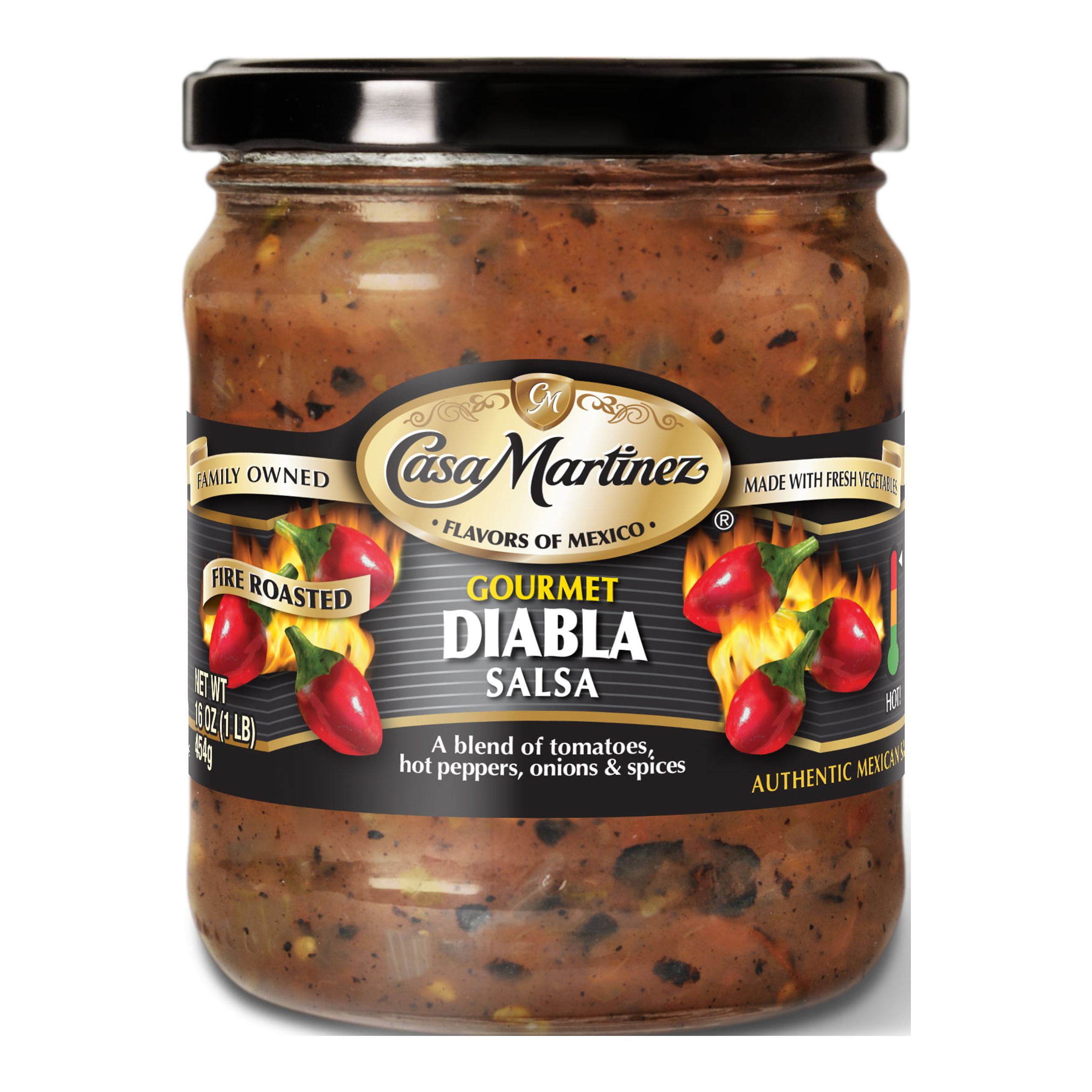 (2 pack) Casa Martinez Hot Fire Roasted Diabla Salsa, 16 oz