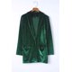 thumbnail image 1 of ABPHQTO Blazer de mujer verde casual de terciopelo con bolsillos, 1 of 5