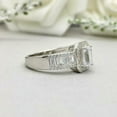 thumbnail image 4 of HeartsAndYou 2.5ct Engagement Ring for Women Emerald Cut Moissanite Cluster Halo Accent 18k White Gold over Silver, 4 of 8