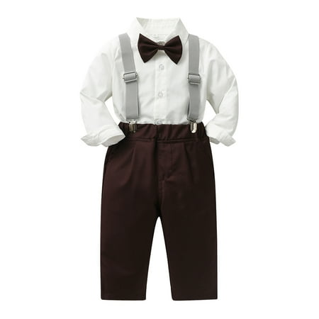 

Toddler Boys Long Sleeve Shirt Tops Pants with Tie Child Kids Gentleman Outfits Party Dress Bring Baby Home Outfit for Boys Bow Outfit 4t Sweats 12 Month Shorts Baby Boy Outfits Winter Outfits for