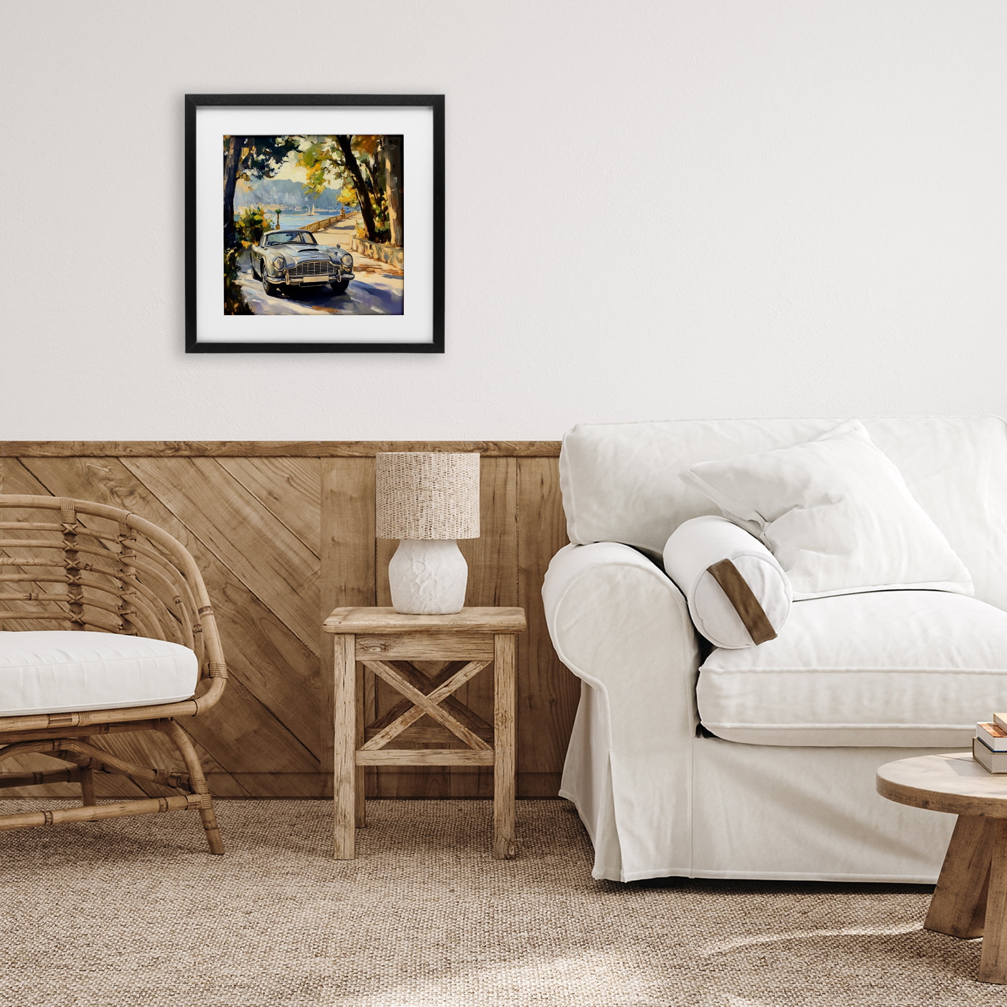Stupell Industries Classic View of Seaside Drive Black Framed Print Under Glass, design by Creative Studio