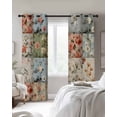 thumbnail image 3 of Spring Floral Blackout Curtains 54 Inches Long for Bedroom,Elegant Checkered Summer Botanical Farmhouse Thermal Insulated Room Darkening Black Out Window Curtain Panels Grommet Drapes for Living Room, 3 of 8