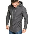 thumbnail image 2 of Zylanna Men's Pullover Hoodies, Hooded Sweatshirt Elastic Long Sleeve Workout Running Athletic Jacket with Pockets Gray Size 2XL, 2 of 7