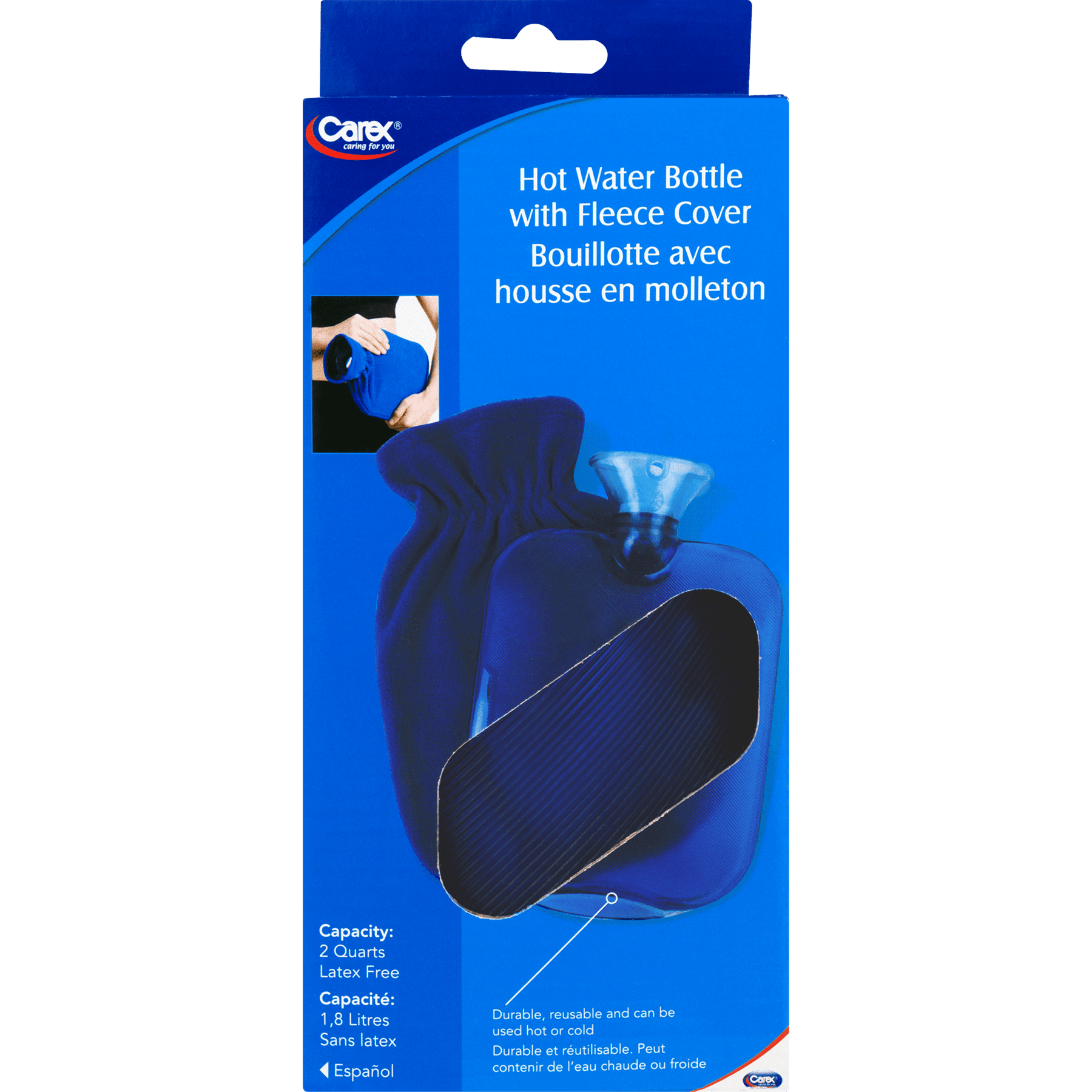 Rubber Hot Water Bottle with Fleece Cover - The Vermont Country Store