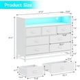 thumbnail image 2 of IDEALHOUSE White 7 Drawer Dressers, Modern Organizer Cabinet, Built-in Outlets, USB Ports, Large Drawers, Stylish Storage, Scratch-Resistant, 2 of 7