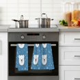 thumbnail image 4 of Yayeee 2 Pack Hand Towels for Bathroom 100% Cotton 16" x 28" Kitchen Towel, Blue Polar Bear, 4 of 7