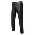 thumbnail image 5 of INSPIRE CHIC Faux Leather Pants for Men's Slim Fit Hip Hop Nightclub Disco Party Trousers 34 Black, 5 of 5