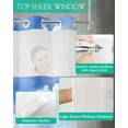 thumbnail image 4 of No Hook Shower Curtains with Snap in Liner, Coastal Sea Wave Blue Fabric Shower Curtain, Ocean Nautical Beach Oil Painting Double Layers & See-Through Top Window Bathroom Curtains 72''x96'', 4 of 6