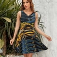 thumbnail image 7 of Watercolor Bumblebee With Yellow Sunflowers Sleeveless Dress Women Summer Evening Dresses Ladies Sundress, 7 of 7