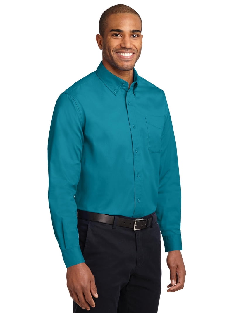 Port Authority TLS608 Mens Long Sleeve Easy Care Shirt, Teal