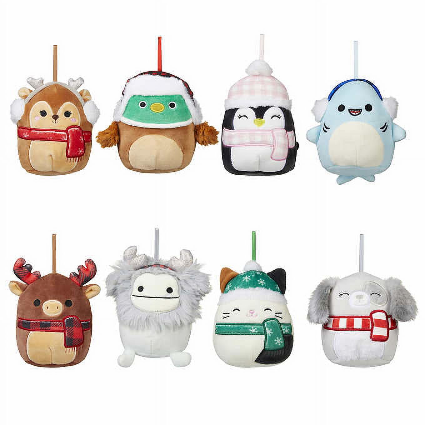 Squishmallows Ornaments WINTER Collection Plush 8Pack Set (Holiday