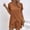 Brown plus size summer outfit sets a1, variant on Women's Plus Size 2 Piece Outfit Round Neck Short Sleeve Tshirt Shorts Set Casual Summer Cruise Boho Vacation Loose Matching Sets Airport Travel Clothes, Khaki 3XL