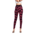 thumbnail image 1 of Leggings Termicos Gibobby para Mujer Estampado de rayas Imitación de mezclilla Rojo M, 1 of 5