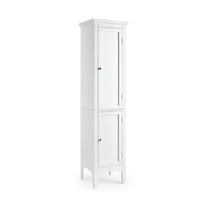Spaco Tall Bathroom Floor Cabinet with Shutter Doors and Adjustable Shelf-White, Bathroom Storage Cabinet for Entryway Storage, Home Office Furniture