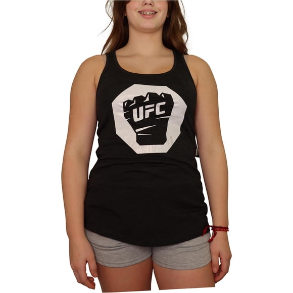 Camiseta sin mangas con purpurina para mujer de UFC, negro, XXL