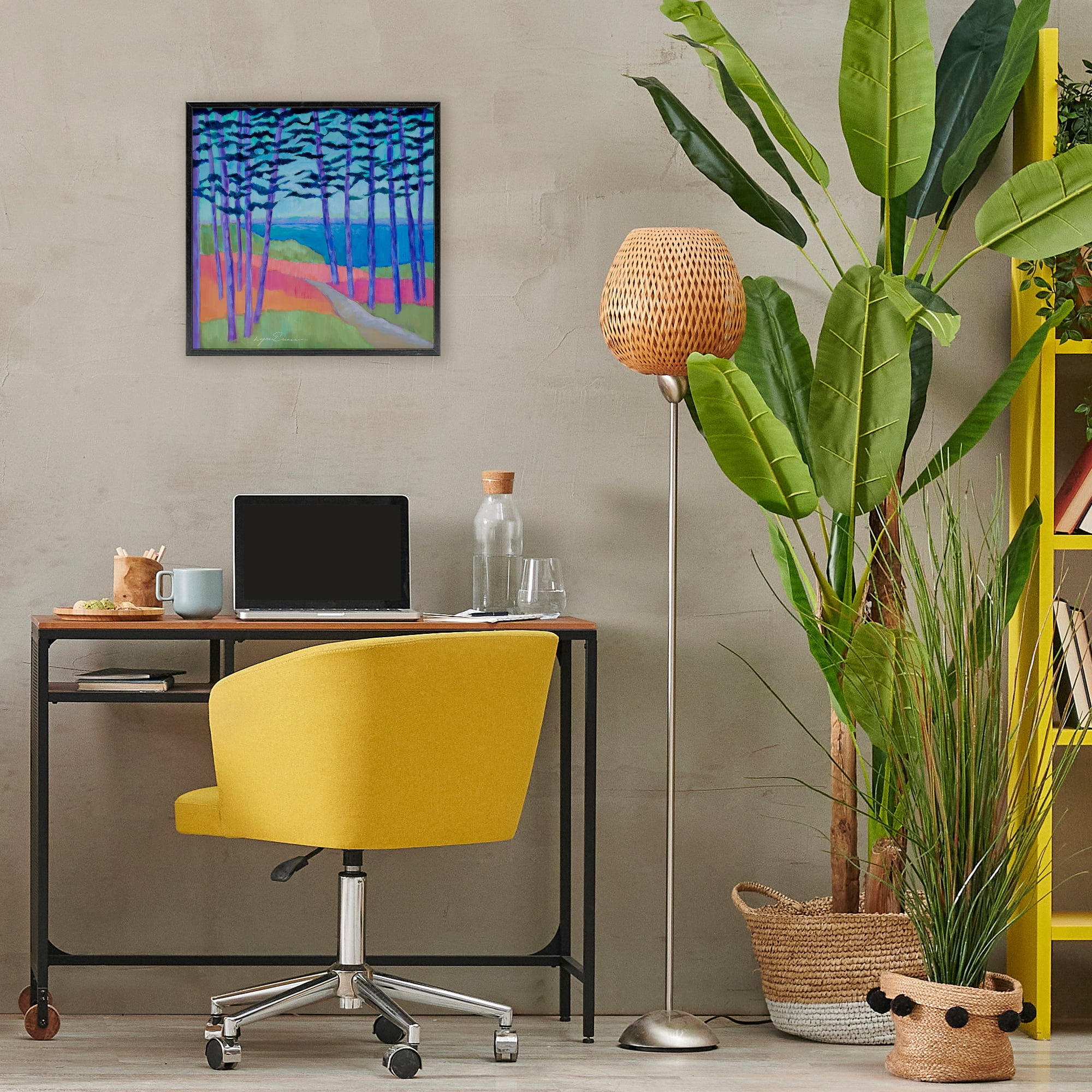 Stupell Industries Razzle Dazzle Forest Scene Black Framed Giclee Art, design by Lynn Ericson Fine Art