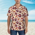 thumbnail image 4 of Lsque rock music Skull record pattern Hawaiian Shirt for Men, Unisex Summer Beach Casual Short Sleeve Button Down Shirts-X-Large, 4 of 9