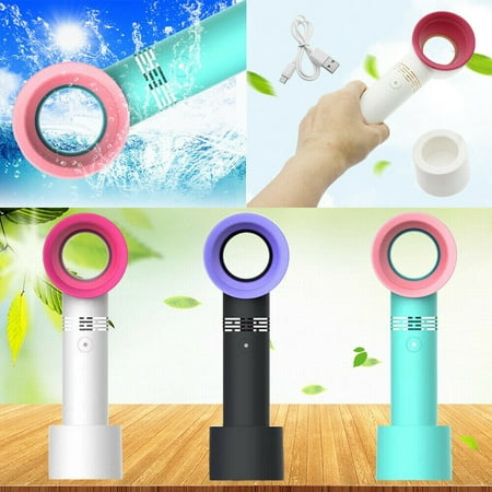 360 Degrees Mini Handheld Fan USB Rechargeable Fan No Blade Silent Electric Fans Table Handheld Personal Portable Bladeless Small Cooling Fan for Office Home Desk Travel Camping Summer