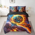 thumbnail image 2 of Homewish Retro Aircraft Airplane 7 Pieces Bedding Comforter Set,Galaxy Planet Pattern Full Bedding Set,Universe Theme Fitted Sheet Flat Sheet For Boys Kids,Super Cozy Room Decor Reversible, 2 of 8