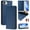Darkblue, variant on Wallet Case for iPhone 16e with Card Holder, Business Premium PU Leather Flip RFID Blocking Wallet Case with Wrist Strap Kickstand Protective Cover for iPhone 16e, Mint