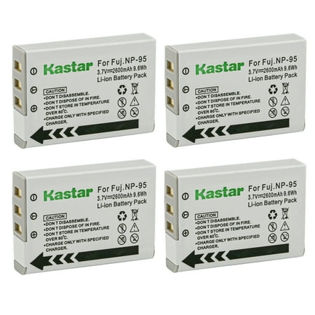 Image of Kastar FNP-95 Battery 4-Pack Replacement for Fujifilm FinePix X-S1 Fujifilm XF10 FinePix F30 FinePix F31FD FinePix REAL 3D W1 FinePix X30 FinePix X70 Camera