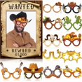 thumbnail image 1 of wonima44 Jenaai 25 Pcs Western Wanted Photo Booth Prop Kit Wild West Party Decoration Cowboy Paper Eyeglasses Wanted Selfie Photo Booth Frame West Cowboy Rodeo Prop for Western Birthday Party Supplies, 1 of 1