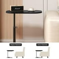 thumbnail image 4 of ZYNERY 30x45x45-80cm Wood CShaped Side Table, 360° Swivel Height Adjustable, Small Coffee Snack Table for Sofa/Bed（Black）, 4 of 7