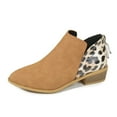 thumbnail image 7 of Fashion Leopard Print Boots Women Pointed Toe Chunky Heel Back Zipper Shoes, 7 of 7