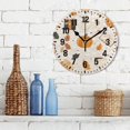 thumbnail image 3 of Yayeee 10" Wall Clock Battery Operated Quartz Round Silent Non-Ticking Home Decor, Beige Fall Pumpkin, 3 of 6