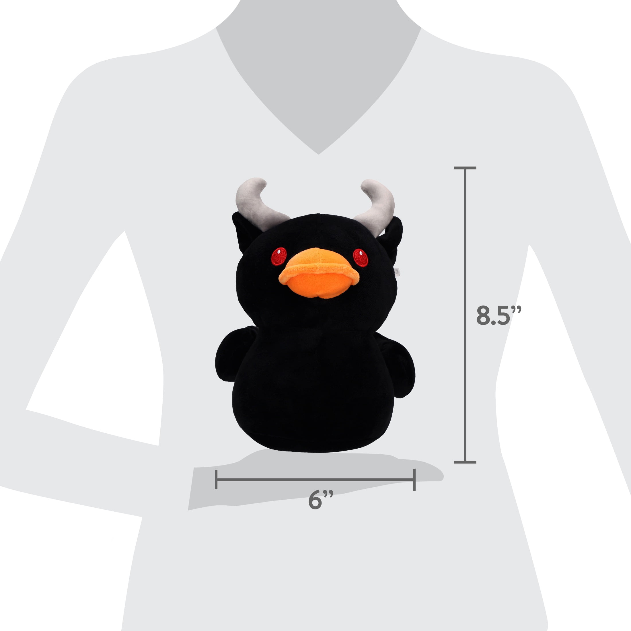 Devil Duck Plush, Black, 8.6", Halloween by Way To Celebrate