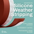 thumbnail image 2 of 33 Feet Self Stick Silicone Door Seal Strip for Windows, Doors, Glass Shower Door, Sliding Door Weatherstrip Draft Stopper Weather Stripping Tape Roll Exterior Door Frame Sealers, 2 of 7