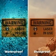 thumbnail image 5 of (2 Pack) Laser In Use With Symbol OSHA Warning Sign 14 Inch X 10 Inch Vinyl Label Decal Sticker Weather Resistant, UV Protected for Workplace, Business, and Construction Site, Made in, 5 of 7