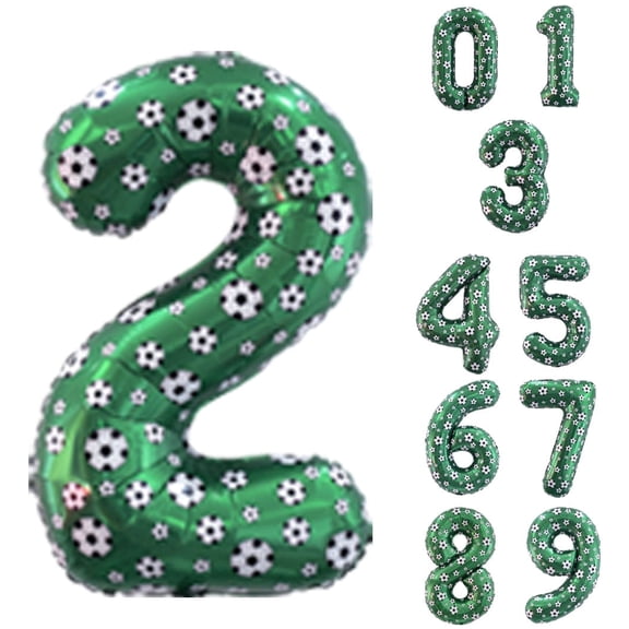 40 Inch Soccer Foil Number Balloon,Old Children's Birthday Party Helium Balloon Word Cup And Celebration Themed Party Decoration Supplies(2)